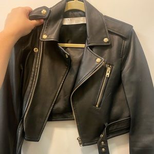 IRO leather jacket cropped size 36